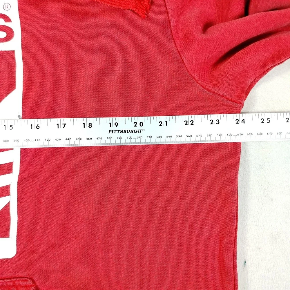 Adidas Originals Hoodie Sweatshirt Mens Medium Red Trefoil Pullover Fleece